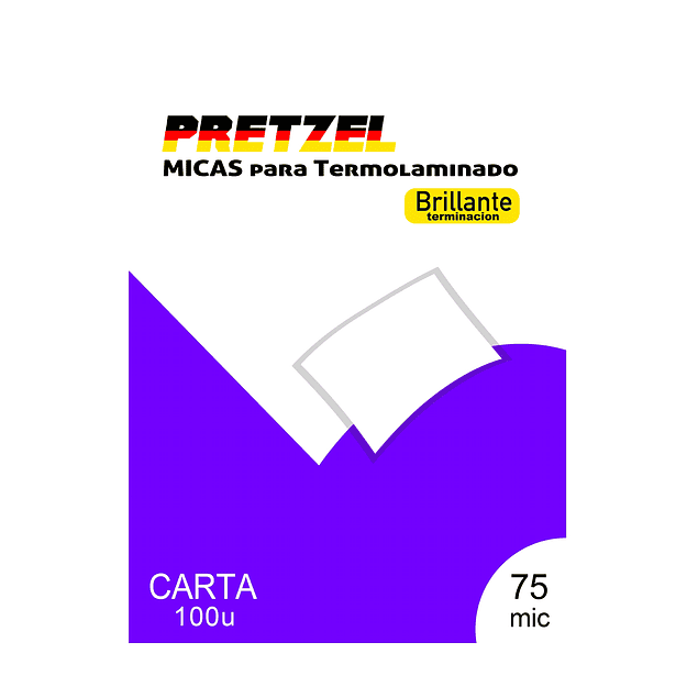 100 Micas Termolaminadora Plastificadora Carta 75mic Pretzel