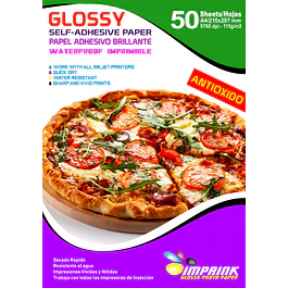 CAJA 20 RESMAS!! Papel Adhesivo Fotografico Brillante Antioxido A4/115g/50 Hojas