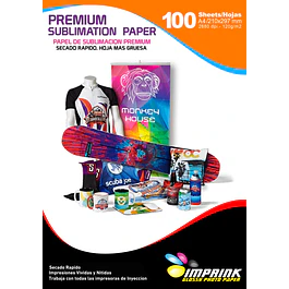 CAJA 20 RESMAS!! Papel Para Sublimacion Premium  MAS GRUESO A4/120g Resma  De 100 Hojas  Secado Rápido