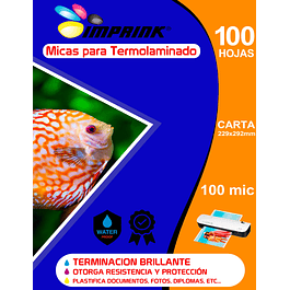 CAJA 10 RESMAS!! 100 Micas Para Termolaminadora Plastificadora Carta 100mic para Laminado