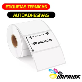 CAJA 20 UNIDADES!! Etiquetas Autoadhesivas Termicas 60x40mm 1000 Unidades