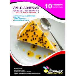 CAJA 20 RESMAS!! Vinilo Tornasol Adhesivo Holografico Efecto Punto Cuadro  A4/10 hojas
