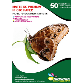 CAJA 25 RESMAS!! Papel Foto Premium Rc Matte 13x18 / 230g / 50 Hojas