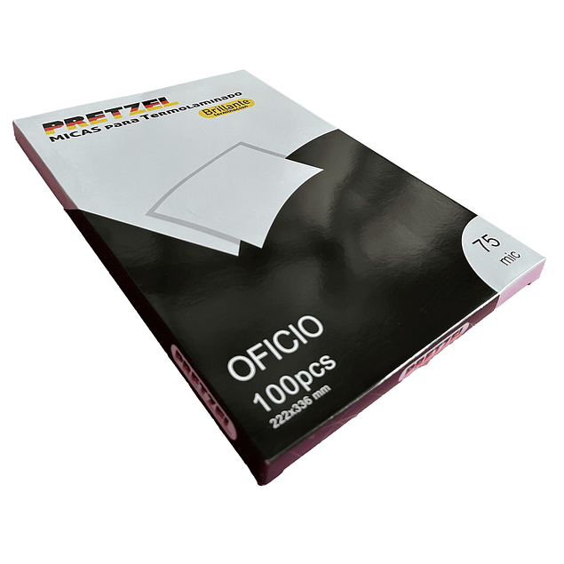 CAJA 10 RESMAS!! 100 Mica Termolaminadora Plastificadora Oficio 75mic Pretzel