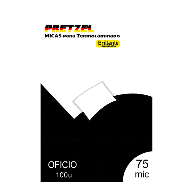 CAJA 10 RESMAS!! 100 Mica Termolaminadora Plastificadora Oficio 75mic Pretzel