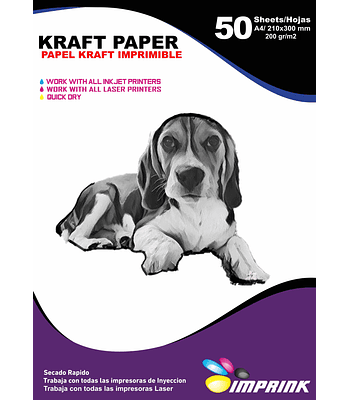 Papel Kraft 200grs Ecologico Imprimible Tamaño A4/100hojas