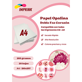 Opalina Texturizada Corazon A4 20 Hojas 260gr Imprink