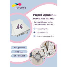  Opalina Texturizada Hilada A4 20 Hojas 260gr Imprink 