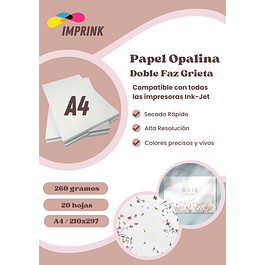 Opalina Texturizada Grieta A4 20 Hojas 260gr Imprink