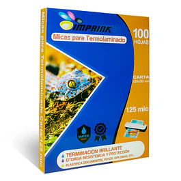 100 Micas Para Termolaminadora Plastificadora Carta 125mic para Laminado