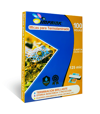 100 Micas Para Termolaminadora Plastificadora Carta 125mic para Laminado