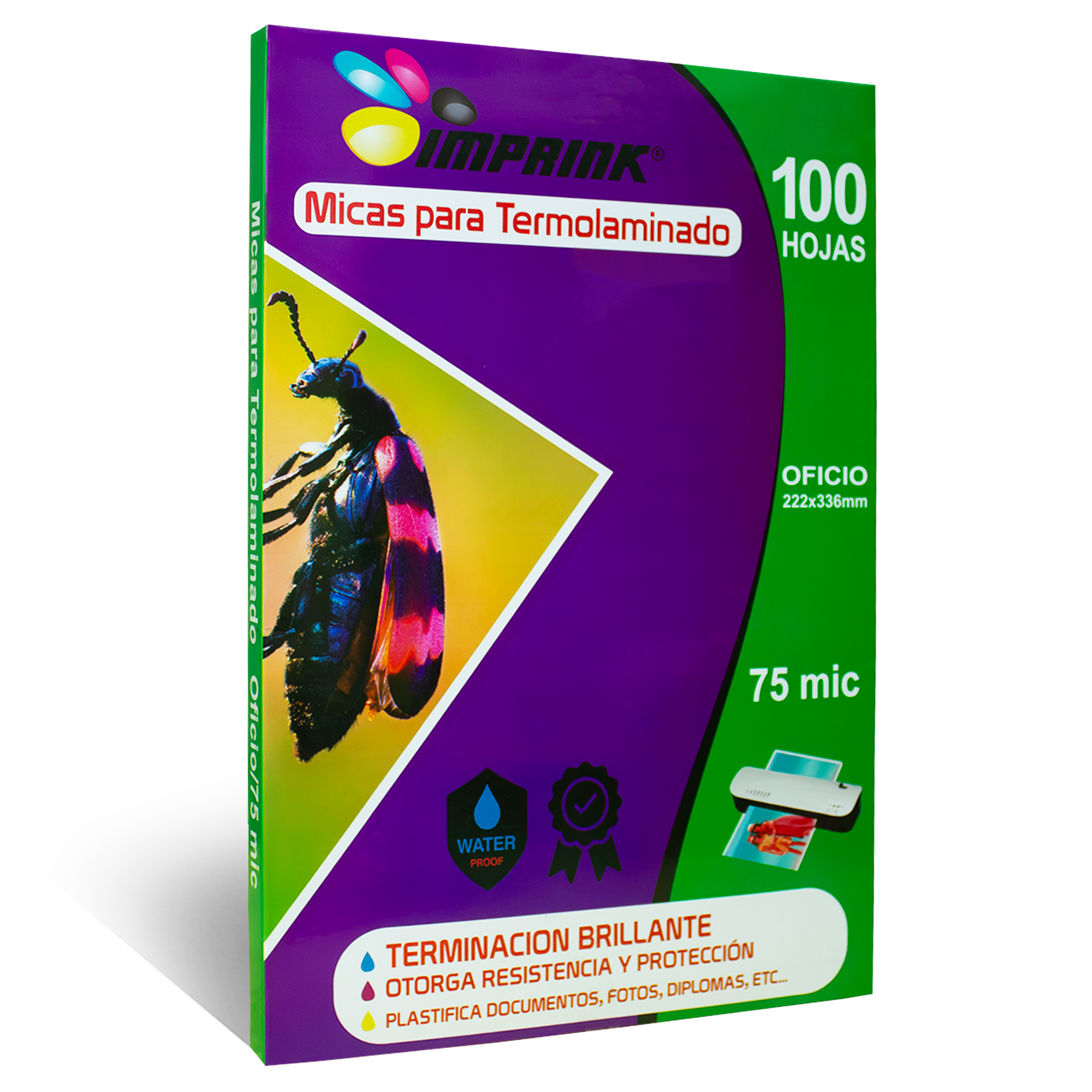100 Micas Termolaminadora Plastificadora Oficio 75mic para Laminado