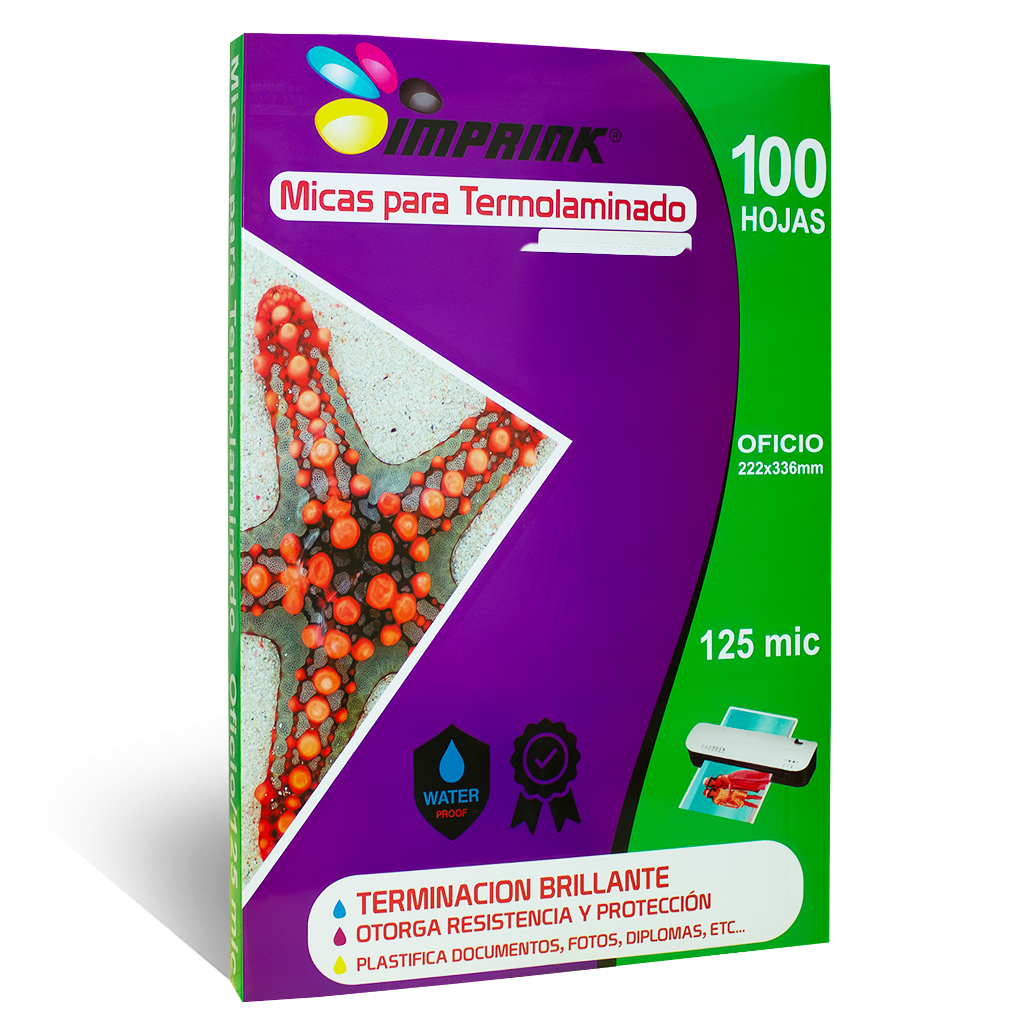 100 Micas Para Termolaminadora Plastificadora Oficio 125mic para Laminado