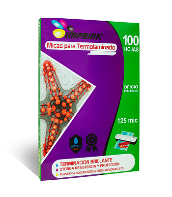 100 Micas Para Termolaminadora Plastificadora Oficio 125mic para Laminado