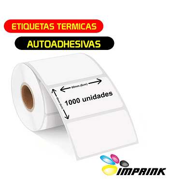 5 Rollos Etiquetas Autoadhesivas Termicas 60x40mm 1000 Unidades