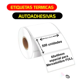 4 Rollos etiquetas Autoadhesivas termicas 80x50 mm x 1000 un