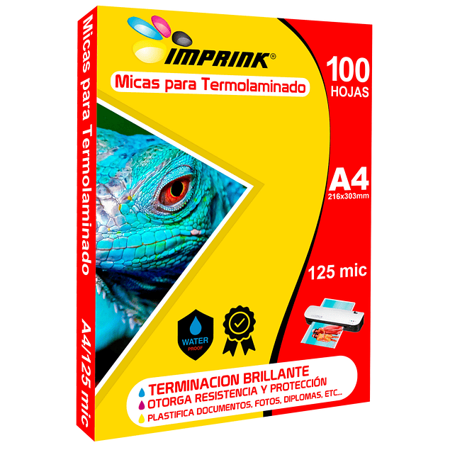 100 Micas Para Termolaminadora Plastificadora tamaño A4 125mic para Laminado
