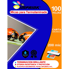 SEGUNDA SELECCIÓN! 100 Micas Para Termolaminadora Plastificadora tamaño Carta 200 MICRONES para Laminado