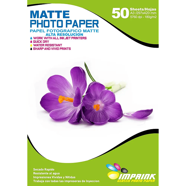 SEGUNDA SELECCIÓN! Papel Fotografico matte  A3 De 180gr