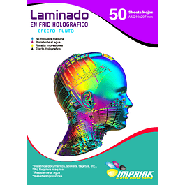 SEGUNDA SELECCIÓN! Laminado en Frio Transparente Efecto Punto (Glitter) A4/50 hojas