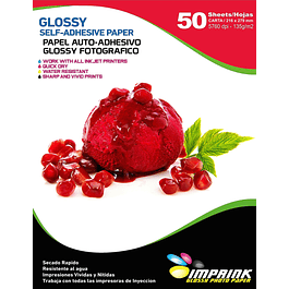 SEGUNDA SELECCIÓN! Papel Adhesivo Fotográfico Brillante Antióxido CARTA/135g