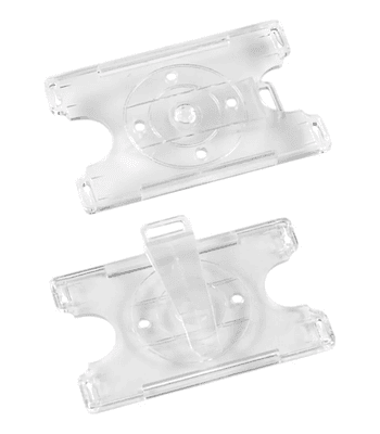 100 PortaCredenciales Giratorias Con Gancho (TRANSPARENTE)