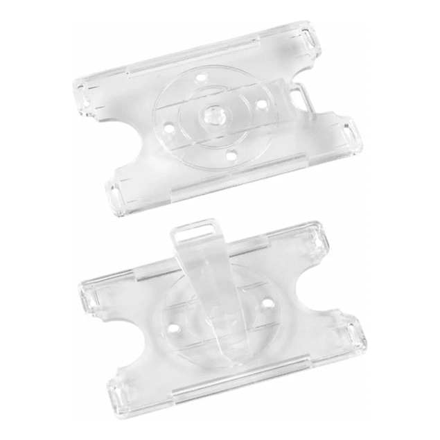 100 PortaCredenciales Giratorias Con Gancho (TRANSPARENTE)