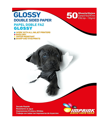 SEGUNDA SELECCIÓN! Papel Fotográfico Glossy Carta doble faz 130gr/50 Hojas (15-16)