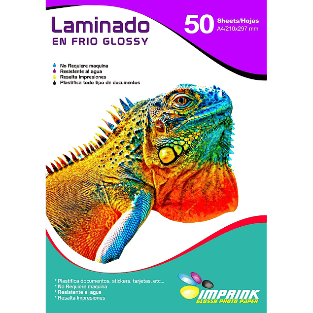 SEGUNDA SELECCIÓN!  Laminado en Frio Transparente Glossy A4/50 Hojas