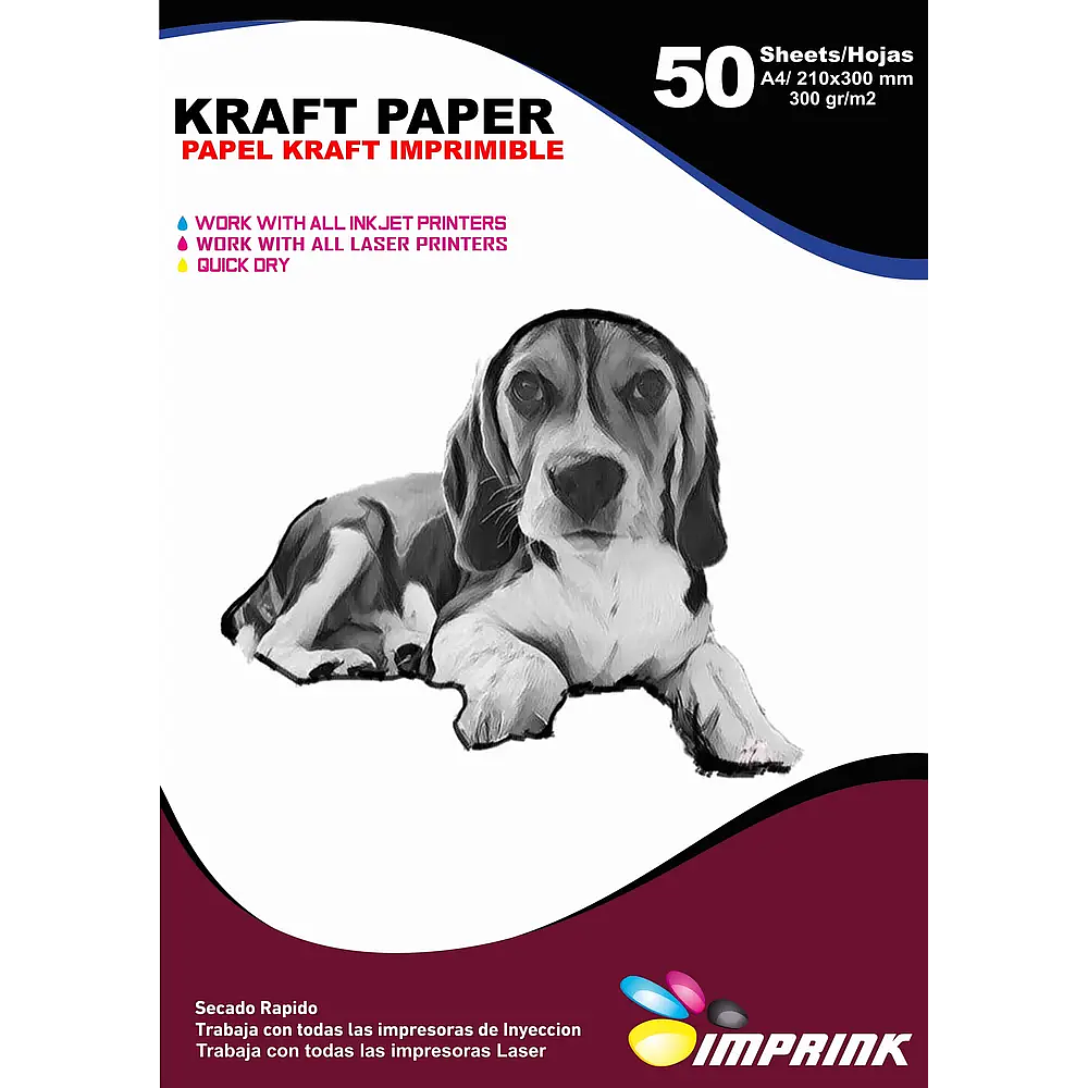 SEGUNDA SELECCIÓN! Papel Kraft Imprimible A4 / 300 g 50 Hojas