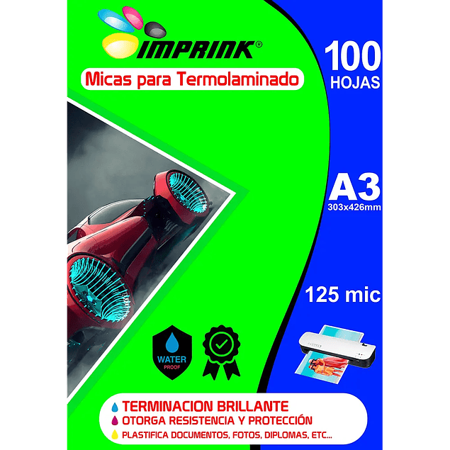 SEGUNDA SELECCIÓN!  100 Micas Para Termolaminadora Plastificadora A3 125mic para Laminado