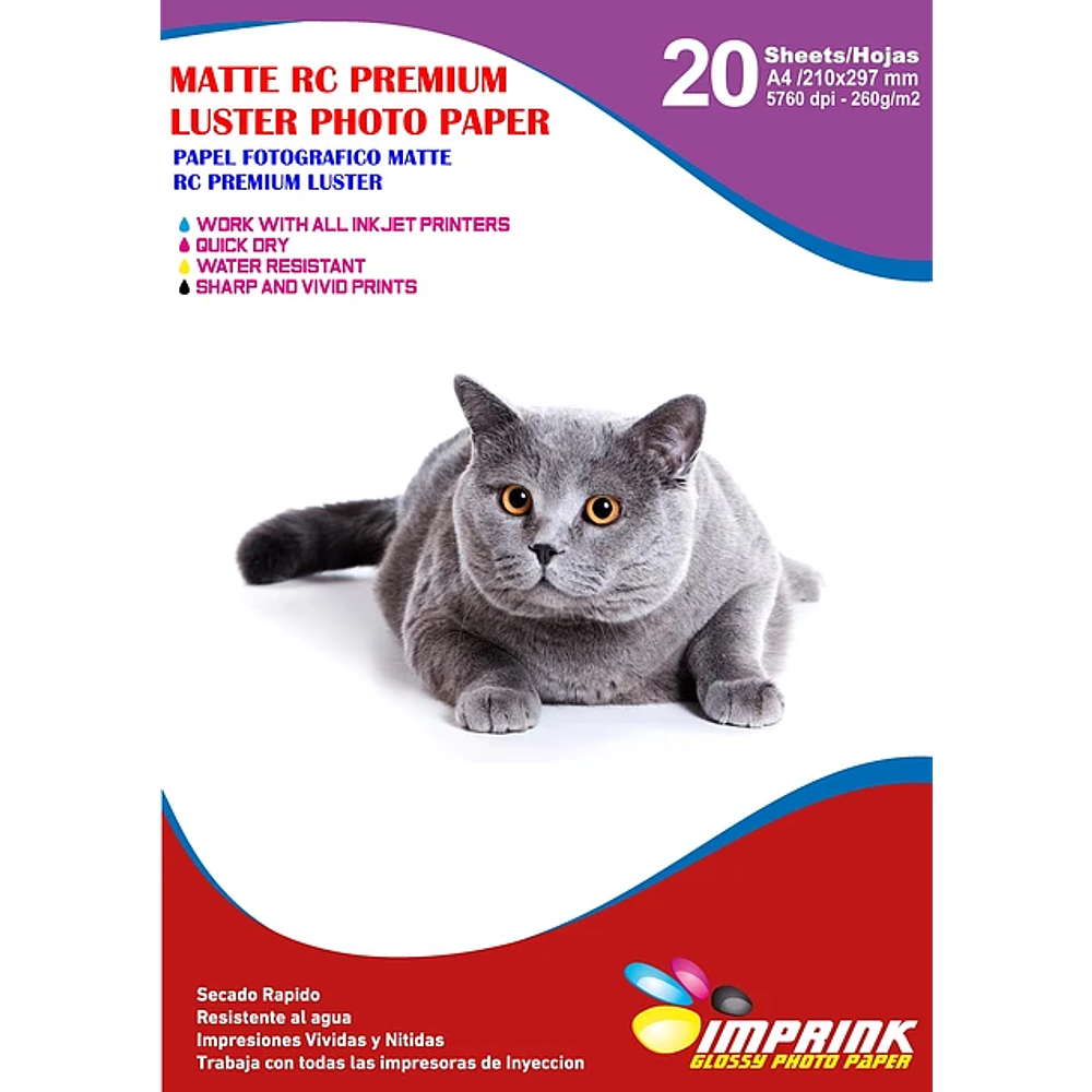 SEGUNDA SELECCIÓN! Papel Foto Premium Rc Luster A4 / 260g / 20 Hojas (9)