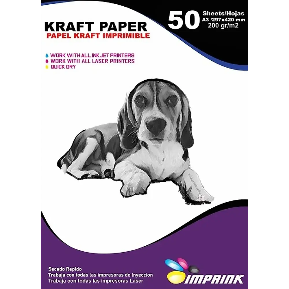 SEGUNDA SELECCIÓN! Papel Kraft 200grs Ecologico Imprimible Tamaño A3 (51)
