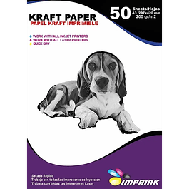 SEGUNDA SELECCIÓN! Papel Kraft 200grs Ecologico Imprimible Tamaño A3 (51)