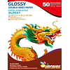 Papel Fotográfico Glossy Carta doble faz  De 300gr/50 Hojas
