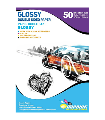 SEGUNDA SELECCIÓN! Papel Fotográfico Doble Faz Glossy Carta 200g (63)