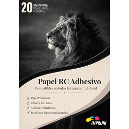  CAJA 20 RESMAS!! Papel Foto Premium Rc Adhesivo A4/190g/20 Hojas 