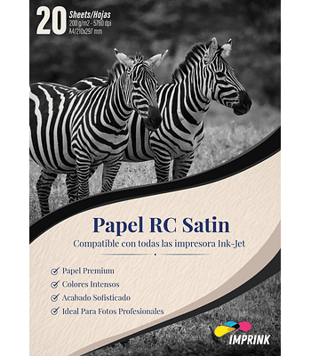Papel Foto Premium RC Satin A4 / 200g / 20 hojas