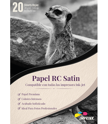 Papel Foto Premium RC Satin A4 /240g / 20 hojas