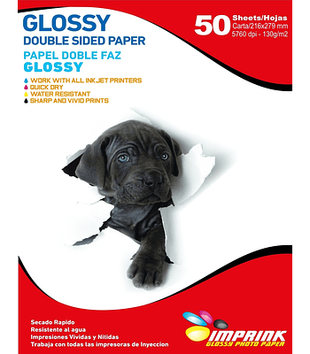 SEGUNDA SELECCIÓN! Papel Fotográfico Glossy Carta doble faz 130gr/50 Hojas (64 y 65)