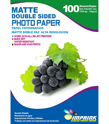 SEGUNDA SELECCIÓN! Papel Alta Resolución Doble Faz Matte A4/140g/100 Hojas (63)