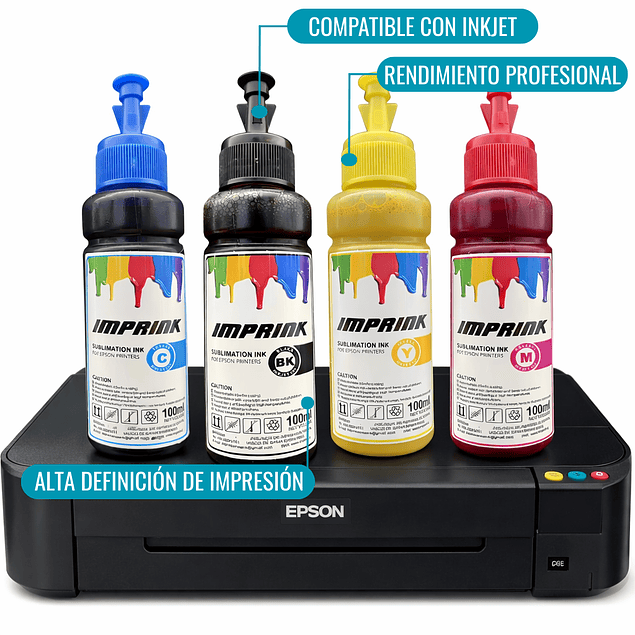Tinta Imprink Sublimacion Para Todas Impresoras Epson 100ml 