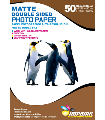 SEGUNDA SELECCIÓN! Papel Alta Resolución Doble Faz Matte A3/220g/50 Hojas (77)