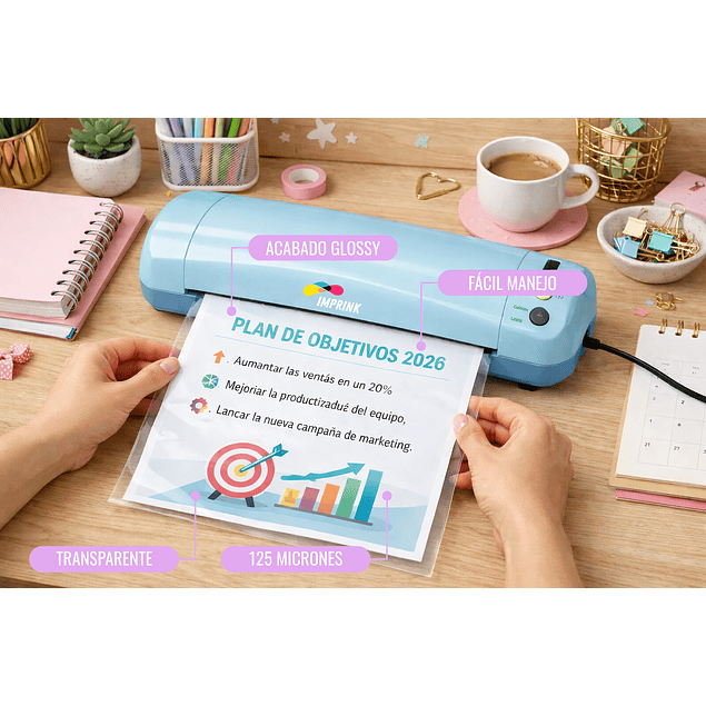 100 Mica Termolaminadora Plastificadora Carta 125mic Pretzel