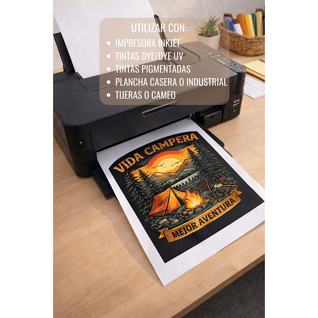  Papel Transfer Premium Poleras O Telas Oscuras A4 10 Hojas