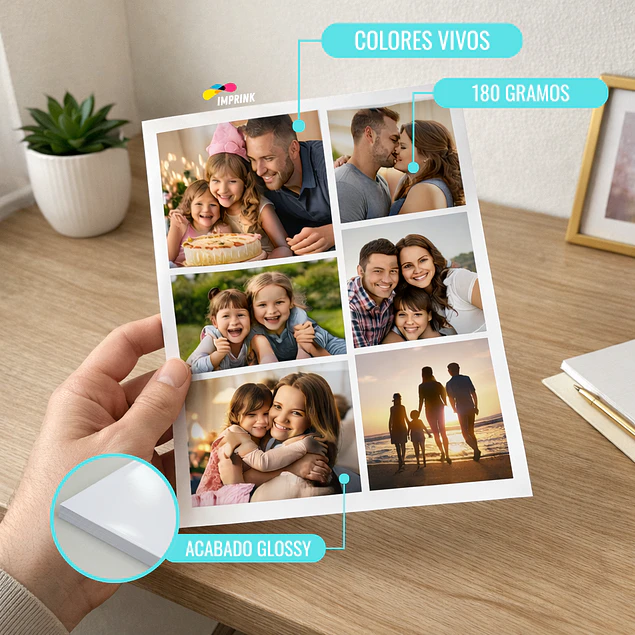 Papel Fotografico Glossy Brillante A4 De 180gr/100 Hojas