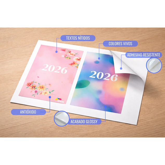 PREVENTA!!!  CAJA 20 RESMAS!! Papel Adhesivo Fotografico Brillante Antioxido A4/135g/50 Hojas