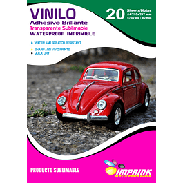 Vinilo SUBLIMABLE Adhesivo Transparente A4/20 Hojas