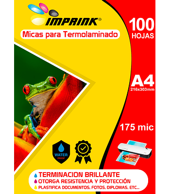 ÚLTIMAS UNIDADES!! 100 Micas Para Termolaminadora Plastificadora tamaño A4 175 MICRONES para Laminado