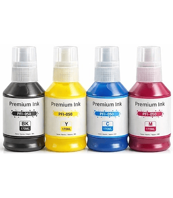 Pack 4 colores 170 Ml  tinta Pigmentada para canon Tc20 Tc21 Pfi-050